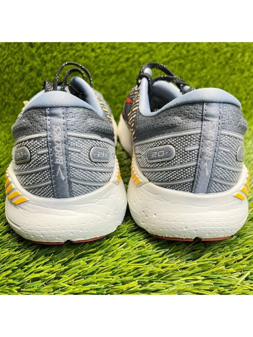 Brooks Glycerin GTS 20 Mens Size 9.5 Gray Yellow Athletic Running Shoes Sneakers